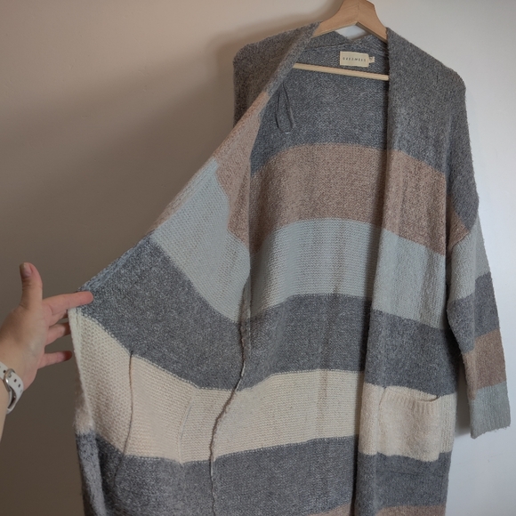 DREAMERS BY DEBUT Color Block Open Front Cardigan Size Large - Picture 7 of 13